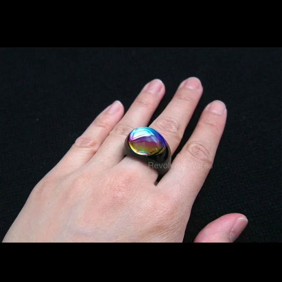 Baccarat Tango Crystal Ring in Black and Gold Bronze Size 6.5 or 52/53 Preowned - Picture 8 of 11